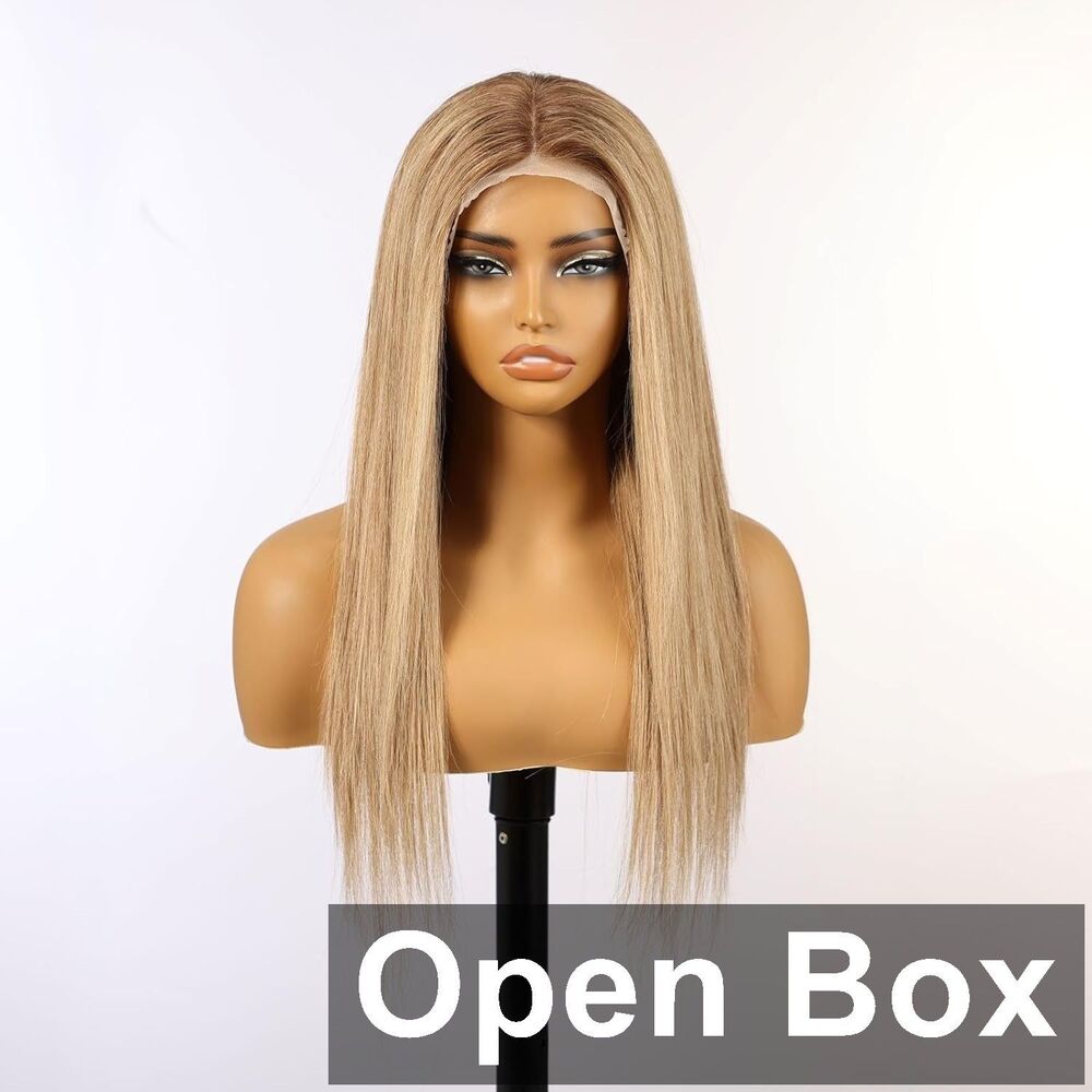 BLONDE UNICORN 24 Inch 100% Human Hair Wig for White Women,HD Lace Front Wig